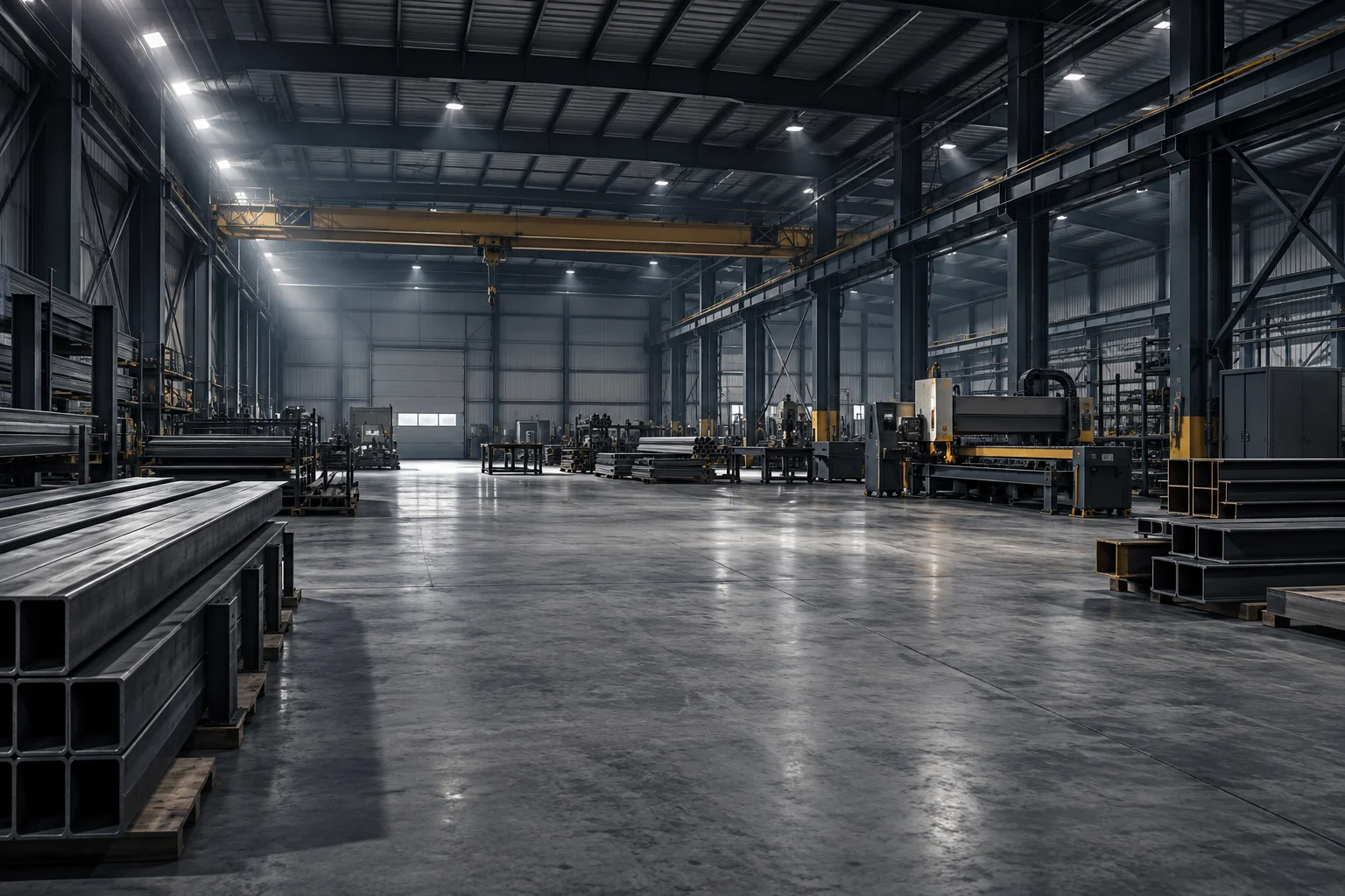 Concept visualization of an industrial steel fabrication environment
